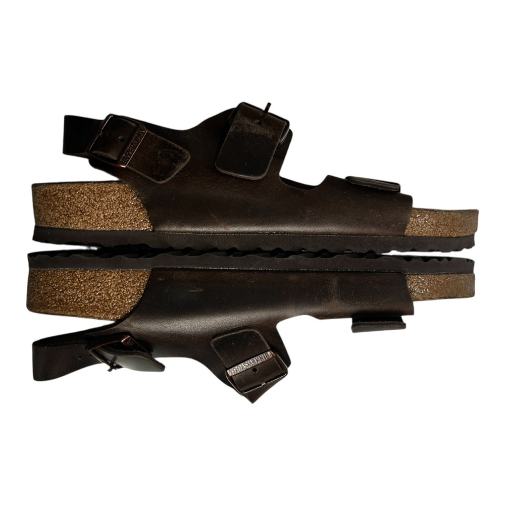 Birkenstock Milano Sandals EU 45 / US 12 - Brown Oiled Leather Soft Footbed - Picture 9 of 10